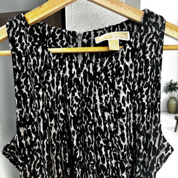 MICHAEL Michael Kors Draped Sheath Dress - Animal Print Size M - Picture 7 of 12